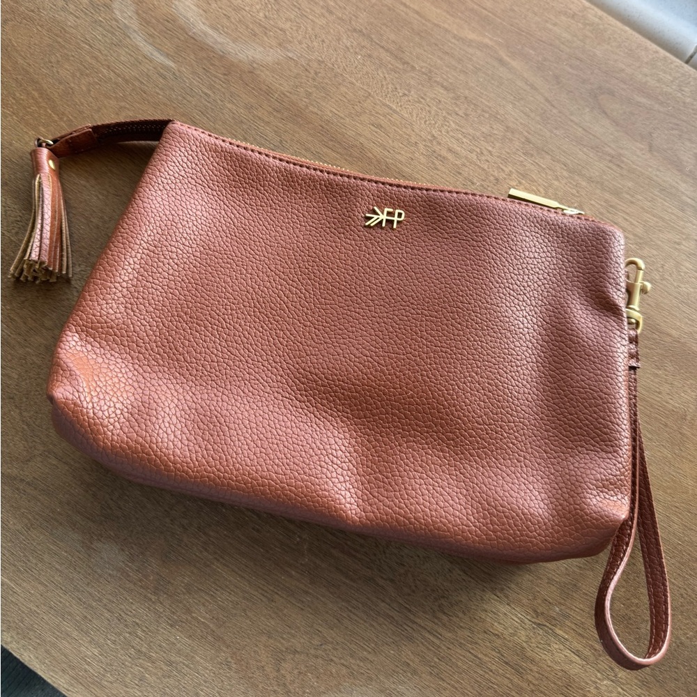 Brown Freshly Picked Classic Zip Pouch Purse in Butterscotch